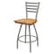 Holland Bar Stool Co 30" Swivel Bar Stool, Nickel Finish, Med Oak Seat X410 - alternate 1